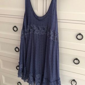 Free people blue lace slip dress
